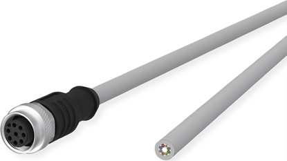 Attēls no Metz Connect M12 Sensor-/Aktorleitung, A-kodiert, M12 Buchse gerade - freies Leitungsende, grau, 10 m