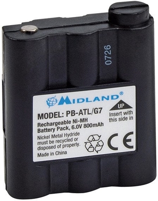 Picture of Midland PB-ATL/G7, Battery, Black, Midland G7 Midland G9, Nickel-Metal Hydride (NiMH), 800 mAh, 6 V