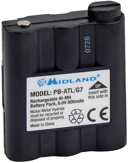 Picture of Midland PB-ATL/G7, Battery, Black, Midland G7 Midland G9, Nickel-Metal Hydride (NiMH), 800 mAh, 6 V