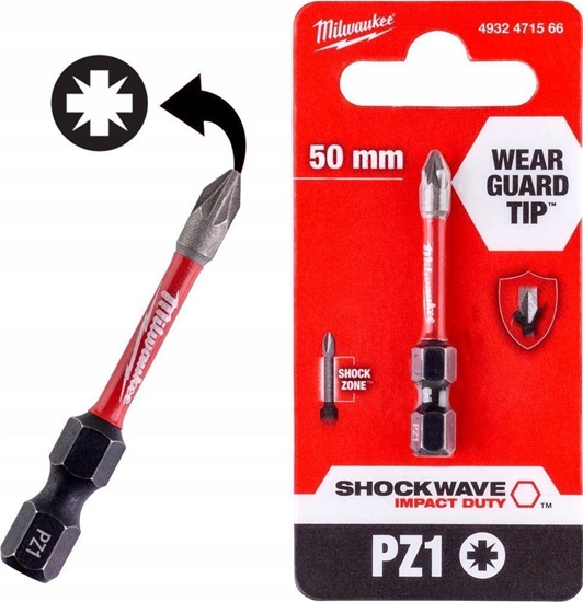 Изображение Skrūvgriežu uzgalis Milwaukee Shw 4932471566; PZ1; 1 gab.