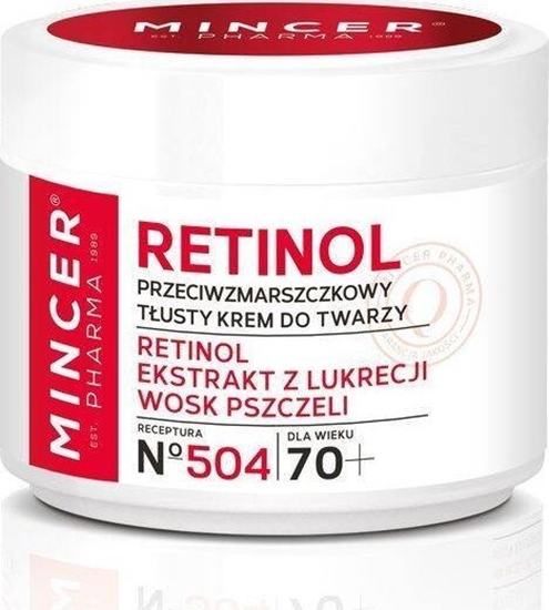 Изображение Mincer Pharma Retinol Krem przeciwzmarszczkowy-tusty 70+ nr 504 50ml