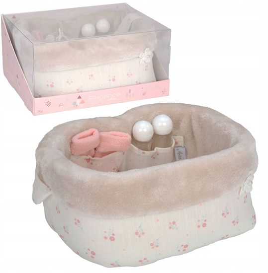 Picture of Mini Miss Arias zestaw akcesoriów dla lalki 10v1, ciemnoróowy z koszykiem