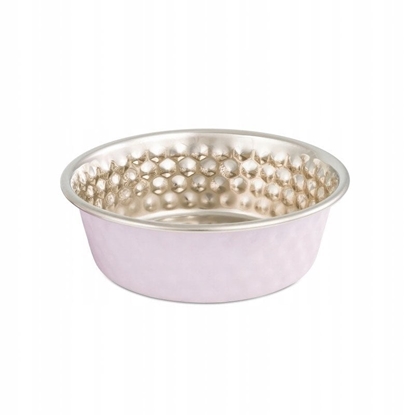 Изображение Miska, dla kota/psa, fioletowa, toczona, wzór plaster miodu, stal nierdzewna, 260ml