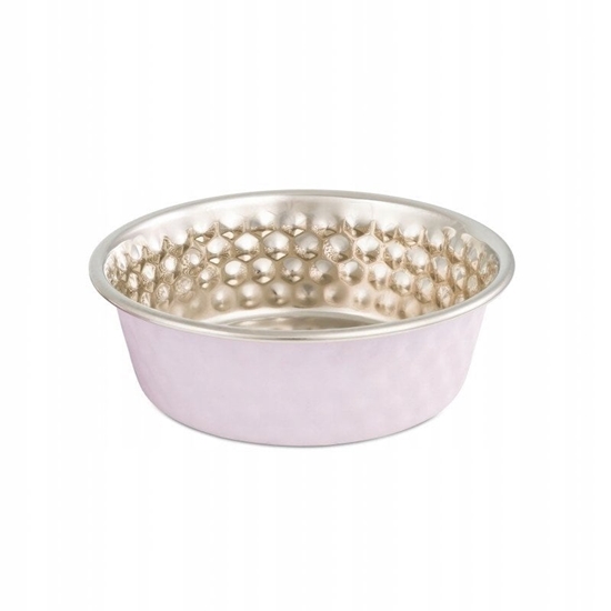 Изображение Miska, dla kota/psa, fioletowa, toczona, wzór plaster miodu, stal nierdzewna, 260ml