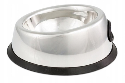 Изображение Miska, dla psa, owalna, stal nierdzewna, antypolizgowa z podwyszon ciank, 380 ml
