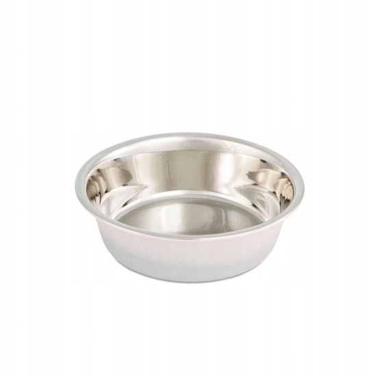 Изображение Miska, dla psa/ kota, szara, z róowym brokatem, stal nierdzewna, 260ml