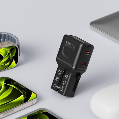 Picture of Mobile Origin 45W Travel Adapter, EU/US/UK/AU PW26, black