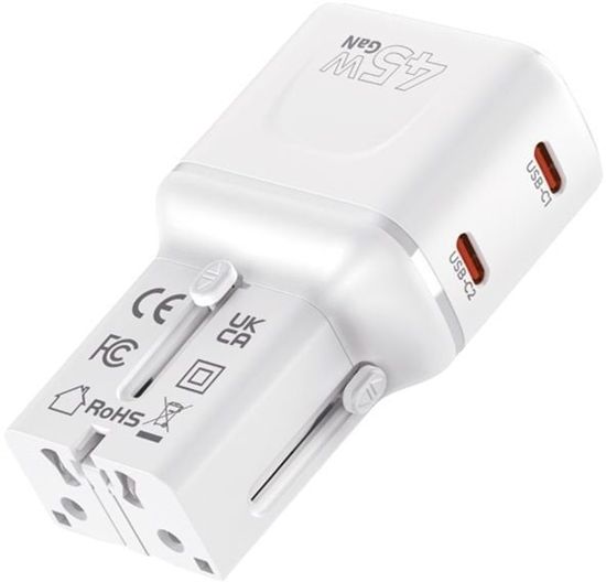 Picture of Mobile Origin 45W Travel Adapter, EU/US/UK/AU PW26, white
