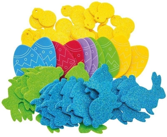 Picture of Naklejki wielkanocne z pianki brokatowe 56szt EDUKAMP