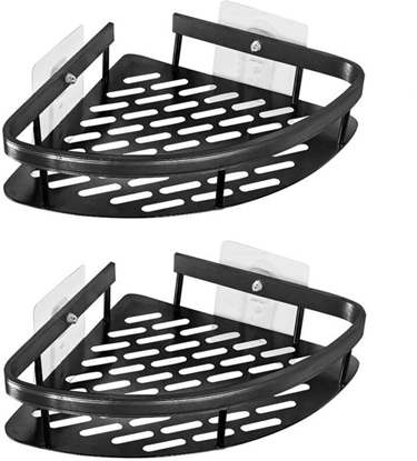 Picture of Narone póki azienkowe czarne 2 szt metal pod prysznic