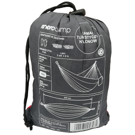 Picture of Neilona tūristu šūpuļtīkls 270x140 cm sarkans un melns