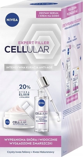 Изображение NIVEA CELLULAR Expert Filler Zestaw prezentowy Krem na dzie + Serum hialuronowe