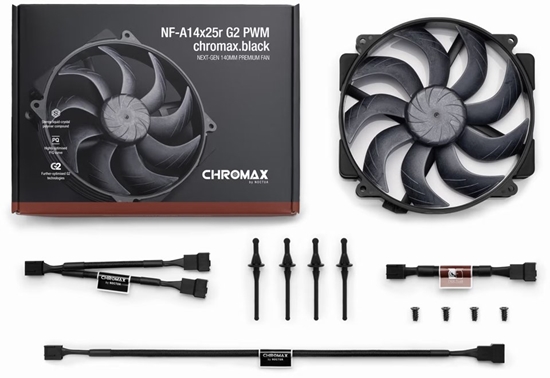 Picture of Noctua NF-A14x25r PWM chromax.black case fan 140mm