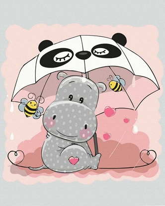 Picture of Norimpex Malowanie po numerach - ¦liczny hipopotam 40x50cm