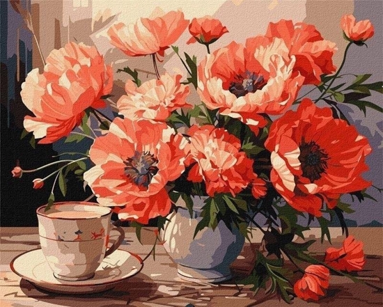 Picture of Norimpex Malowanie po numerach - Bukiet z makami 40x50cm