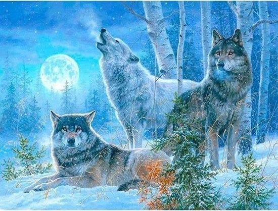 Picture of Norimpex Mozaika diamentowa 5D - Wilki 40x30cm