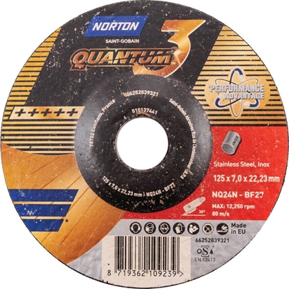 Picture of Norton NQ24N-125x7.0x22.23-T27 NOR-Quant.3 Inox