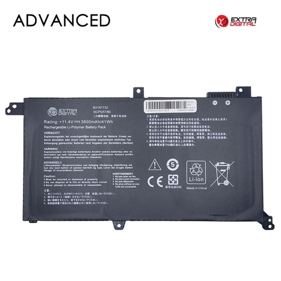 Изображение Notebook Battery ASUS B31N1732, 3600mAh, Extra Digital Advanced