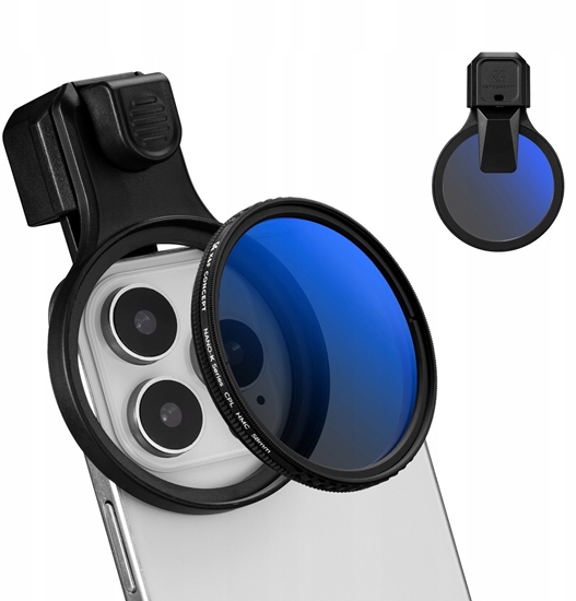Picture of Obiektyw Soczewka Filtr Polaryzacyjny Cpl Do Telefonu Smartfona 58mm Klips / Kf15.0024
