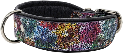 Picture of Obroa dla psa skórzana Kwiaty, L-XL, 25mm/55cm