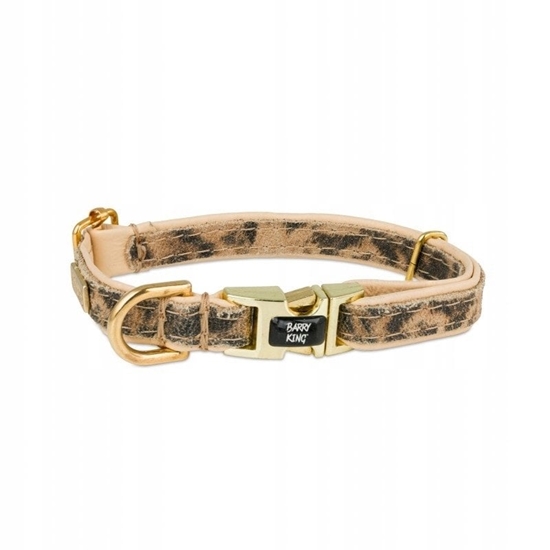 Picture of Obroa dla psa, Wild Cheetah, beowa, skórzana mosidz, S 13mm/25-40cm