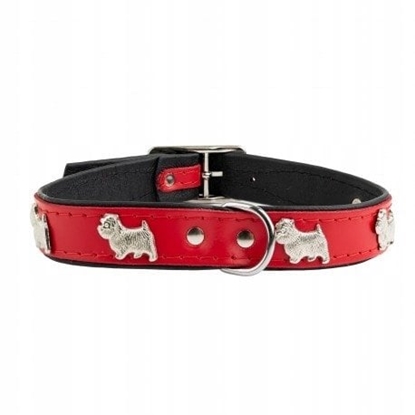 Picture of Obroa dla psa, wzór pieski westy, 20MM/45CM czerwona