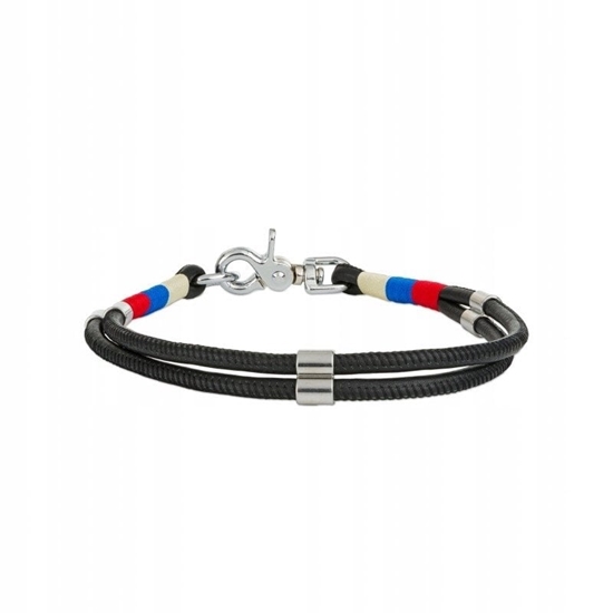 Picture of Obroa linowa, XL: 51 cm/6 mm, czarny, wstawki niebieskie/czerwone