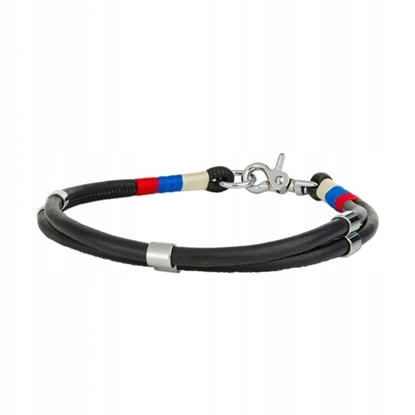 Picture of Obroa linowa, XL: 60 cm/8 mm, czarny, wstawki niebieskie/czerwone