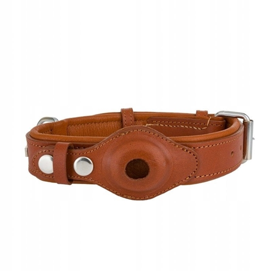 Picture of Obroa skórzana, M: 35-49 cm/30 mm, brzowy, z miejscem na lokalizator