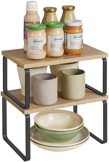 Picture of OSKAR Póki kuchenne db sonoma, czarny 2 szt. organizer do spiarni