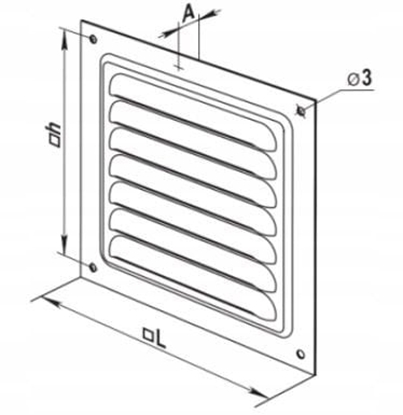 Изображение Osona wentylacyjna ze stali 125x125mm malowana proszkowo biaa WM300