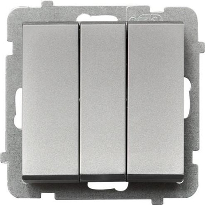 Picture of Ospel cznik potrójny Sonata 10AX IP20 srebro mat (P-13R/m/38)