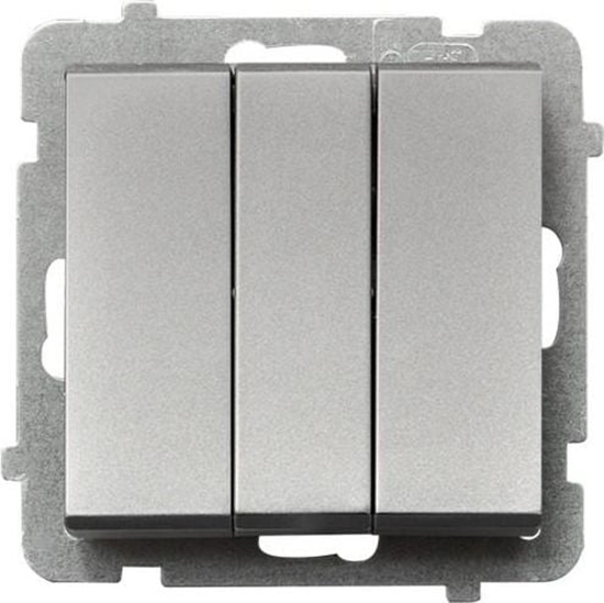 Picture of Ospel cznik potrójny Sonata 10AX IP20 srebro mat (P-13R/m/38)