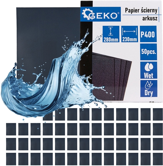 Picture of Papier cierny wodny  arkusz 230x280mm P400 (50/1000)