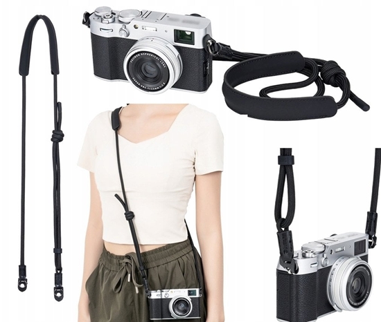 Изображение Pasek Na Szyj Rami Do Aparatu Retro Kodak Agfa Leica Fujifilm Canon Nikon / Cpc-b / Czarny