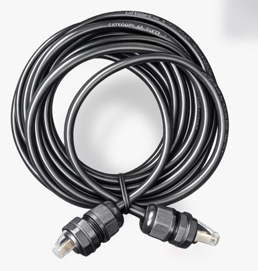 Picture of Patch cable DELTACO S/FTP Cat6a, 2m, IP68, PG13.5, black / SFTP-62AH-WP