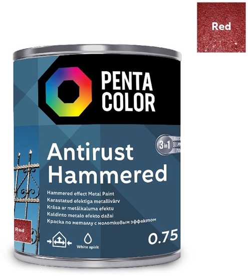 Изображение Pentacolor PAINT PENTAC ANTIRUST HAMMERED RED 750ML