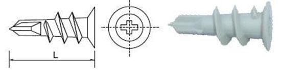 Изображение PGB cznik samowierccy DRIVA nylonowy do pyt G-K 13x32mm 100szt.