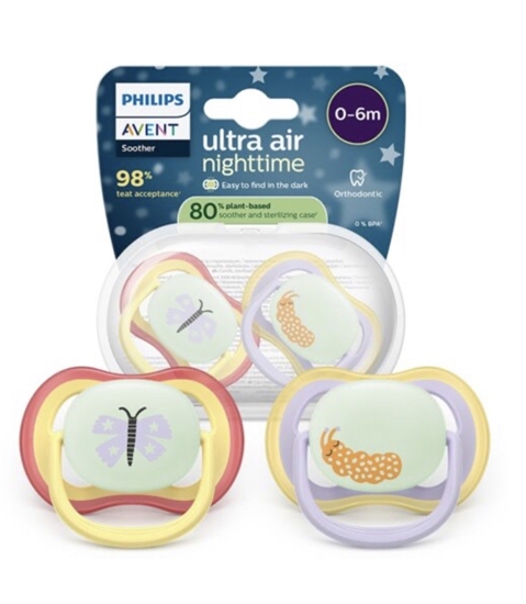 Picture of Philips Avent Ultra Air Night Baby Pacifiers 0-6m 2pcs