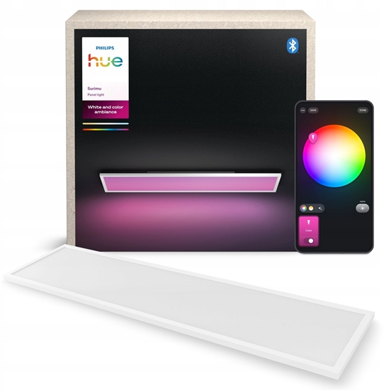 Picture of Philips Hue White and Color Ambiance Surimu - Taklampspanel - LED - 300 x 1200 mm - 60 W - 2000-6500 K - rektangel - vit