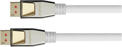 Изображение PYTHON DisplayPort 1.4 Kabel plecionka nylonowa biay 5m