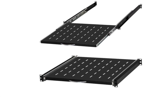 Picture of Póka wysuwana do szafy RACK 19 1U 450mm z uchwytem czarna