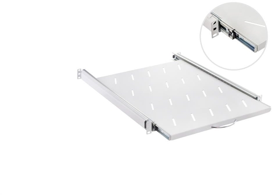 Picture of Póka wysuwana do szafy RACK 19 cali 1U 550mm szara