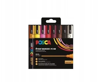 Изображение Posca PC-5M 8stk Ciepe Kolory