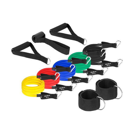 Picture of Pretestības lentu komplekts vingrinājumiem - Power Tube komplekts, 5-80 kg, 5 lentes, REBEL ACTIVE