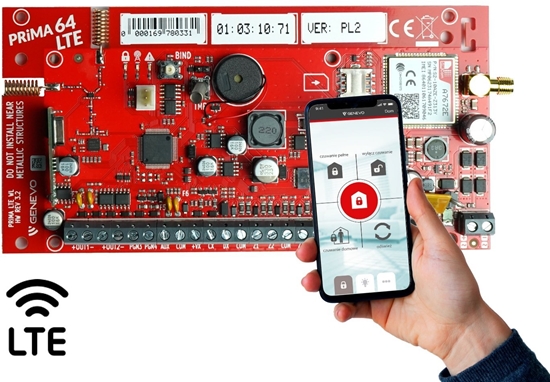 Picture of PRiMA64LTE WL CA GENEVO Centrala alarmowa z komunikatorem 4G(LTE) i moduem radiowym