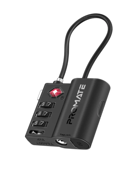 Изображение Promate TagLock TSA Luggage Lock with Smart Precision Tracking Tag + Apple Find My