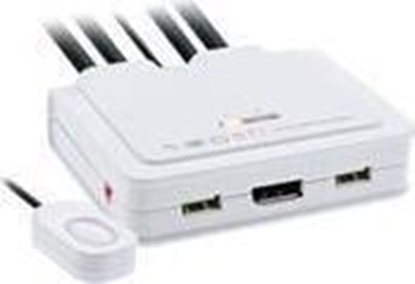 Picture of Przecznik InLine InLine Kabel KVM Switch, 2-portowy, Displayport 1.2, 4K, USB, Audio