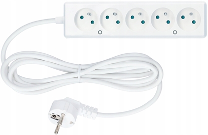Picture of Przeduacz 5-gniazd z/u 10A 5m /OMY 3x1/ biay PS-570 T-105820