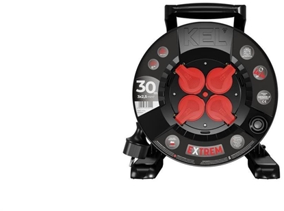 Изображение Przeduacz bbnowy EXTREME LINE 4 gniazda z/u IP44 16A H05RR-F 3x2,5 30m czarny W-100029